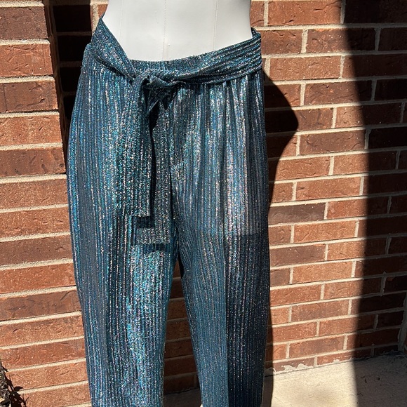Disco 70s sparkle striped lightweight pants size small - Picture 9 of 17